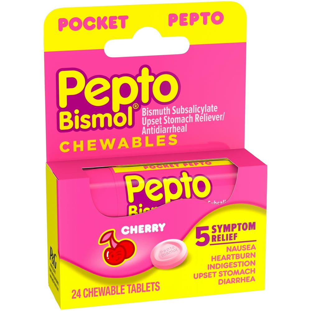 MultiSymptom Pepto Bismol Pocket Chewable Tablets for Nausea