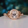 thumbnail image 2 of HeartsAndYou 2ct Natural Peach Morganite & Diamond Ring Halo Leaf Accent 14k SOLID Rose Gold, 2 of 9