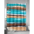 thumbnail image 5 of Vintage Turquoise Shower Curtain, Brown Gradient Abstract Wood Grain Waterproof Shower Curtain Set with 12 Hooks Lightweight Washable Fabric Shower Curtains for Bathroom 72x72 Inches, 5 of 6