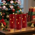 thumbnail image 5 of LED Flameless Candles，Acrylic Glass Cover Battery Operated, Real Wax Candles Warm Color Flickering Light for Festival Wedding Home Party Decor, Red, 5 of 9