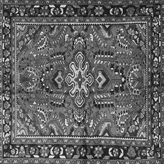 Ahgly Company Indoor Square Persian Gray Traditional Area Rugs, 7' Square
