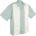thumbnail image 3 of Men's Short Sleeve Retro Bowling Camp Shirt By Mato & Hash - Sage/Cream CA5000 3XL, 3 of 4