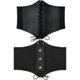 thumbnail image 5 of IWEMEK Women's Renaissance Blouse Trumpet Sleeve Strapless Tops for Womens Vampire Costume with Corset Belt Waist Chic Tee, 5 of 7