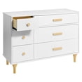 thumbnail image 3 of Babyletto Lolly 6 Drawer Double Dresser in White and Natural, 3 of 11