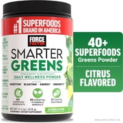 Force Factor Smarter Greens Daily Wellness Powder, Greens Powder with Probiotics for Bloating, Gut Health, Digestion & Energy, Citrus, 30 Servings