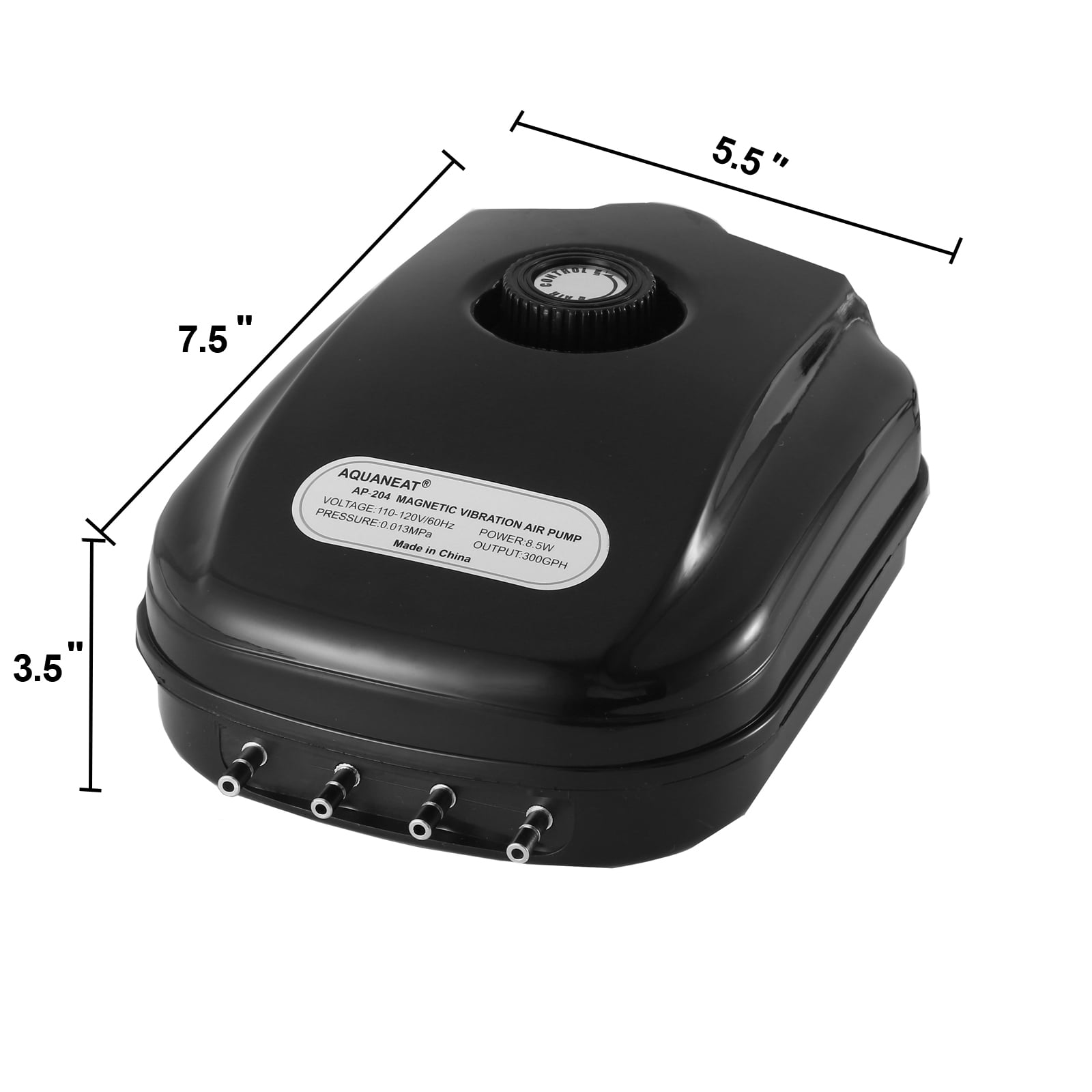 AQUANEAT® Aquarium Air Pump 300GPH, for up to 200 Gallon Fish Tank, Powerful Hydroponic Aerator Pump, Adjustable Oxygen Bubbler