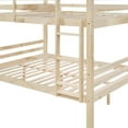 thumbnail image 5 of Full over Full Solid Wood Bunk Bed with Thick Posts, 800 lbs Total Weight Capacity, High Guardrails, Sturdy Ladder & Under-Bed Storage, No Box Spring Required,Maple, 5 of 9