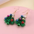 thumbnail image 6 of 1Pair Christmas Tree Dangle Earrings for Women, Festive Drop Earrings with Wreath Ornament Design, Xmas Holiday Jewelry Gifts for Christmas Party, Fun Stocking Stuffers Accessories for Women, 6 of 7