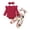 Red, variant on Dezsed 0-24Months Fall 2025 New Toddler Girl Outfits Solid Color Lace Long-Sleeved Romper Printed Trousers   Headband Suit 3Pcs Girl Boutique Outfit