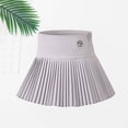 thumbnail image 5 of CPNG Girls Uniform Pleated Skirts with Metal Button Decor Solid Color High Waist A-line Casual Pleated Skirts with Lining Shorts(Light Ashy,7-8 Years), 5 of 9