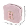 thumbnail image 2 of Unique Bargains 1 Pc Letter H Pattern Makeup Bag for Travel Pink Corduroy, 2 of 6