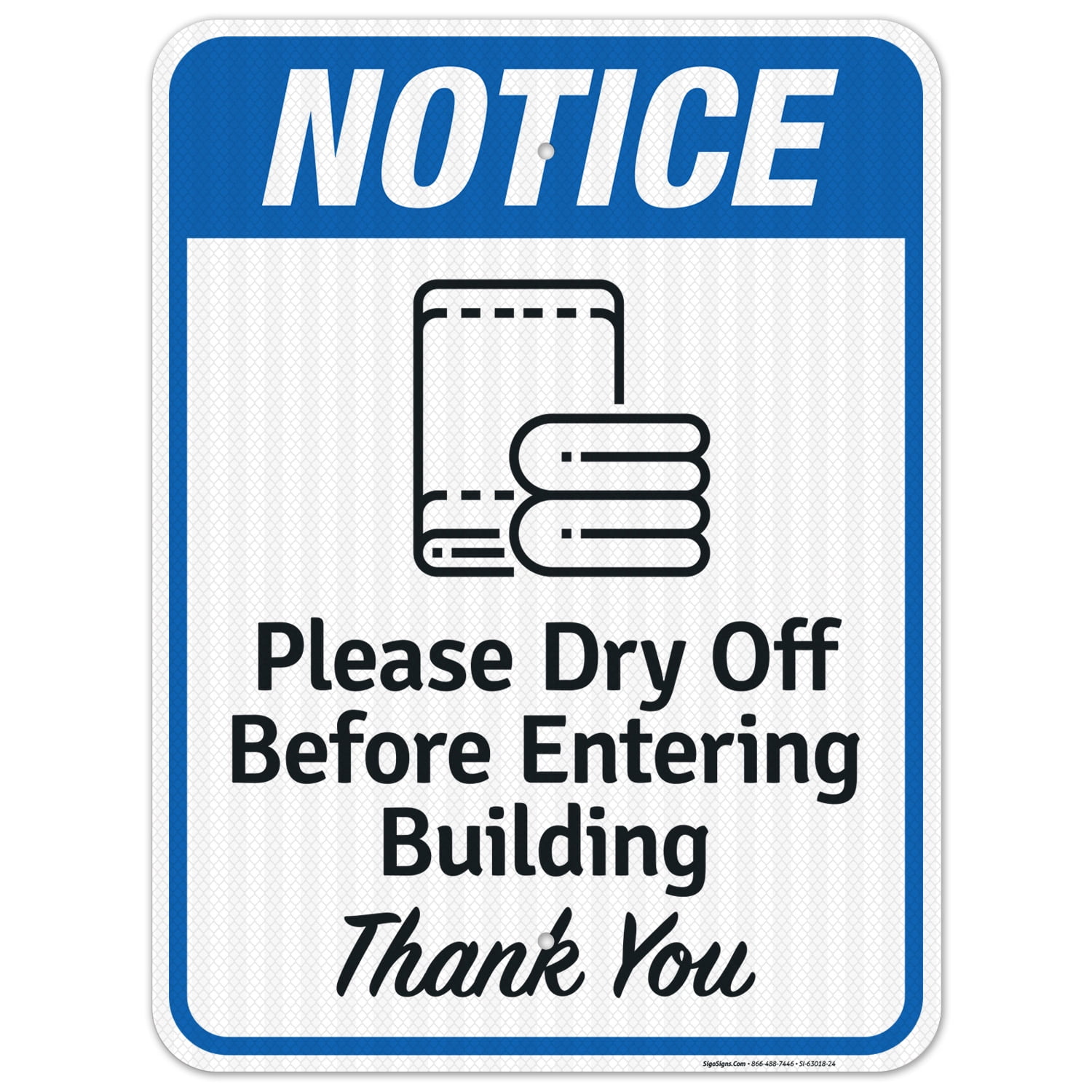 Please Dry Off Before Entering Building Sign,
