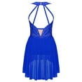 thumbnail image 2 of TiaoBug Girls Sleeveless Strappy Back Ice Figure Skating Dress Gymnastics Competition Dance Costume Royal Blue 10, 2 of 5