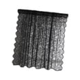 thumbnail image 4 of Cortina de encaje 1 Panel Instalación fácil Romántica Cortina Floral Corta Ventana Drapeada para el balcón de la puerta Puerta del hotel de verano Negro 100x150, 4 of 8