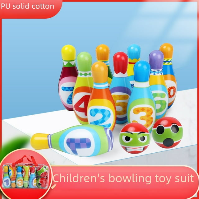 Personalized Kids PU Bowling Set for Ages 4-14: Indoor Interactive Sports Toy with 10 Pins, Storage Bag & Colorful Packaging – Durable, Safe & Perfect for Family Fun or Preschool Activities (Imported)