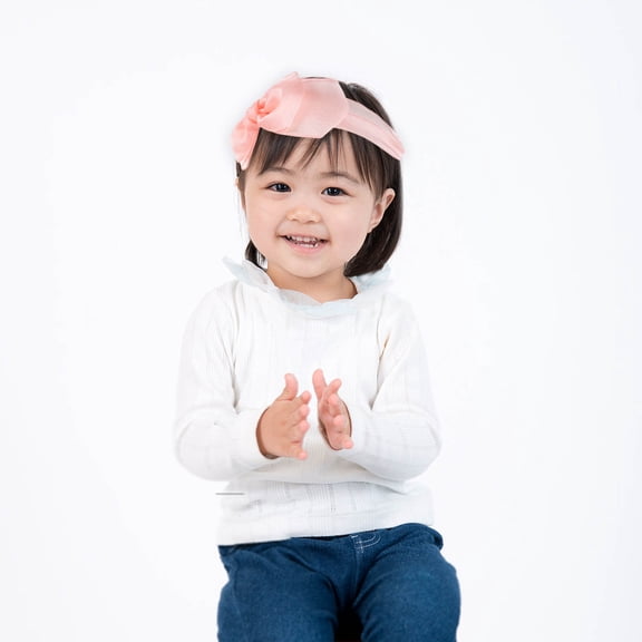 TABLZONE Soft Pink Childrens Headbands Nonslip and Lightweight for Daily Wear and Parties 2Pcs