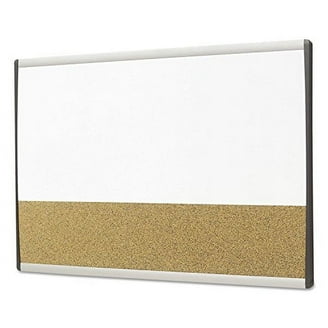 MasterVision 48" X 18" Cubicle Dry Erase/Cork Combo Board - Aluminum Frame, Magnetic Whiteboard
