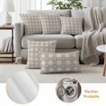 thumbnail image 6 of Grey Plaid Outdoor Waterproof Pillow Covers, Country Cute Love Pastoral Heart Lattice Decorative Square Throw Pillowcase Sofa Cushion Sham for Patio/Couch/Chair, 20"x20" 2 Pack, 6 of 8