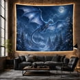 thumbnail image 6 of Moon Stars Dragon with Outstretched Wings Dominating Scales, Mystical Fantasy for Space Lovers, Galaxy Room Decor, Christmas Gift, Tapestry Wall Hanging for Bedroom and Dorm, 6 of 7