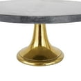 thumbnail image 5 of DecMode 15", 12", 9"W Black Aluminum Metal Decorative Stand with Gold Base, 3-Pieces, 5 of 8