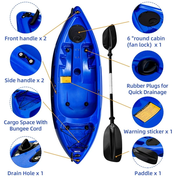Danolapsi Kids Youth Kayaks, 7FT Sit on Top Fishing Kayak, 88LBS