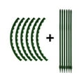 thumbnail image 7 of Ycolew 6 Pack Plant Support Stakes, Metal Peony Support, Garden Plant Cage Stake Support, Plant Support Ring, Green Half Round Plant Support Ring for Peony, Tomato, Rose, Vine Plant, 7 of 7