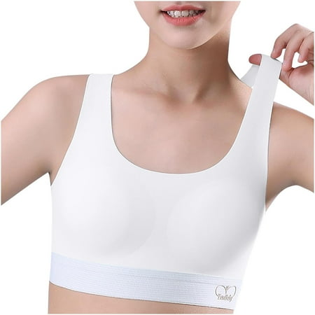 YABCSAZ Sports Bras for Girls Soft Comfort Flex Fit Seamless Bra Spaghetti Strap Sports Bra Stretch Youth Training Bra Girls Cami Student Bralette Bra with Pads Age 12-15 Size XL