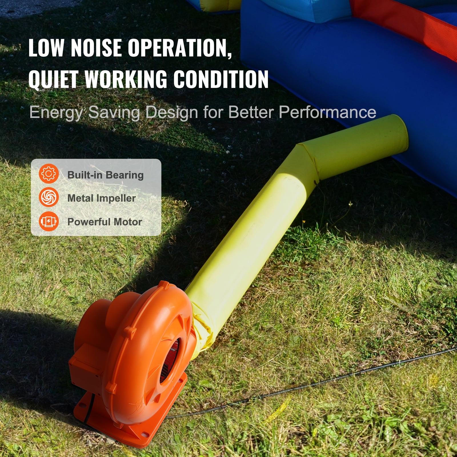 SKYSHALO Air Blower Pump Fan 900W 1 & 1.2 HP, Shock-resistant PC Commercial Air Blower for Inflatable Bounce House Bouncy Castle