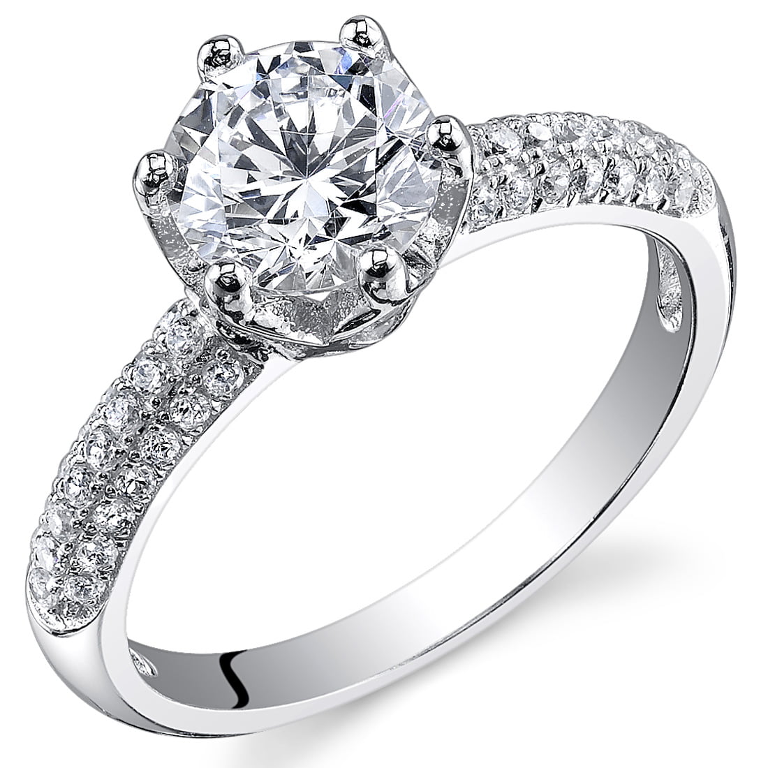 WildKlass Classic Rhodium Plated Engagement Ring
