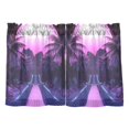 thumbnail image 7 of Yayeee Kitchen Curtains Tier Pair Light Filtering 27"x36" Rod Pocket Short Cafe Window Panel, Pink Road, 7 of 7