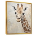 thumbnail image 2 of Designart "Beige Giraffe In Minimalist Portrait" Animals Giraffe Floater Framed Canvas Prints, 2 of 5