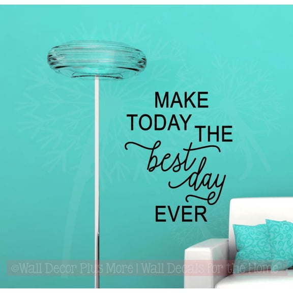 Motivational Wall Decals Make Today Best Ever Bathroom Quote Stickers 23x19-Inch Black