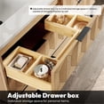 thumbnail image 6 of Vinnova Milagro 72" Wood Bath Vanity with Fish Maw Quartz & Mirrors in Ash/Black, 6 of 6