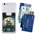 thumbnail image 2 of YFYANG Universal Adhesive Cell Phone Card Holder, Halloween Pumpkin Castle Doodle Leather Cell Phone Wallet Sticker, 2 of 6