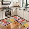 thumbnail image 3 of Kitchen Rugs Sets Of 2,Pioneer Flower Floral Print Pattern Anti Fatigue Kitchen Mat Rugs Non Slip Washable,Decorative Kitchen Floor Mats for Kitchen,Sink,Laundry,17"x47"+17"x47", 3 of 5