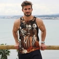thumbnail image 6 of Cauagu Whimsical Halloween Skeletons Print Men's Sleeveless Muscle Shirts,Tank Tops Quick Dry Workout Tank Top Gym Muscle Tee Fitness Bodybuilding T Shirt for Men-Medium, 6 of 7