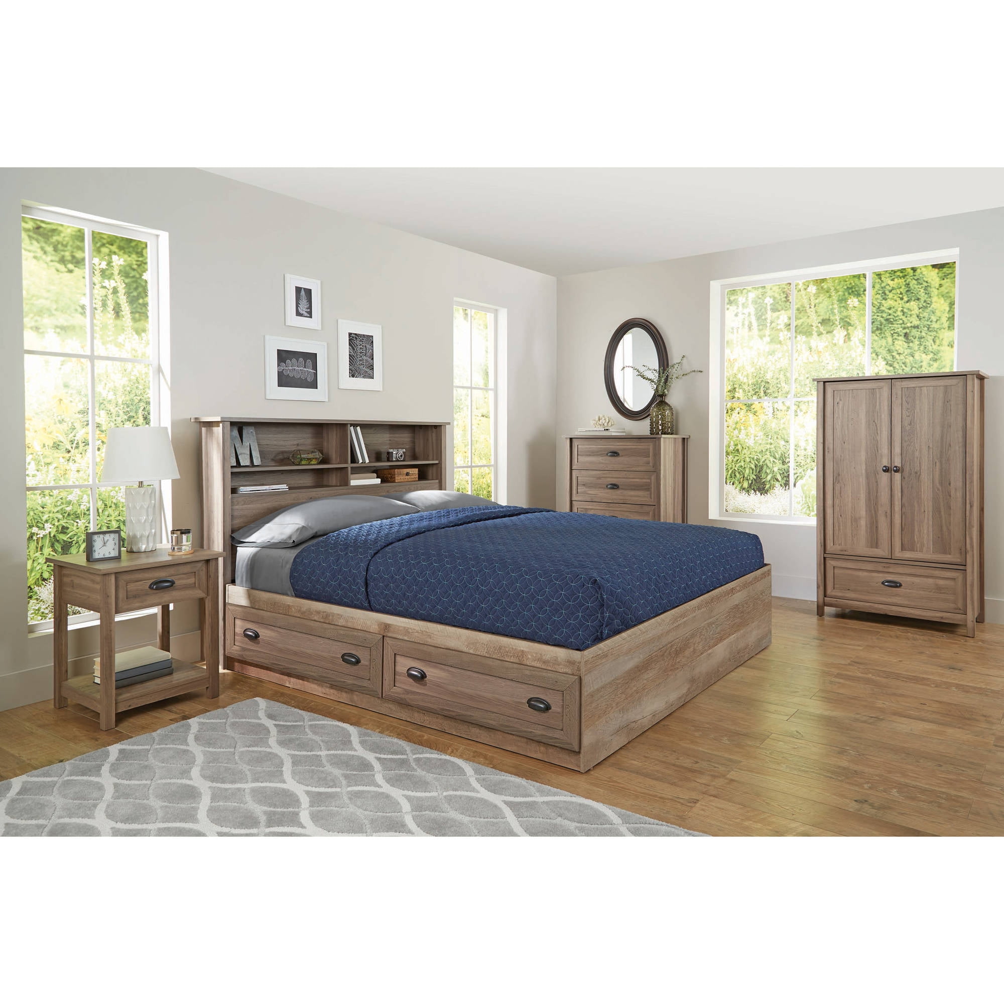Better Homes And Gardens Lafayette Twin Mates Bed Washed Oak Com