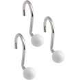 thumbnail image 1 of Popular Bath Ball Metal Shower Hooks, White, 1 of 10
