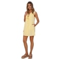 thumbnail image 4 of Female Ruched Mini Dresses Tie Front Layered Dresses Yellow L, 4 of 10