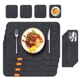 thumbnail image 1 of Juego De Manteles Individuales De Fieltro De 8 Piezas Con Posavasos Y Bolsas Para Utensilios, Tapete De Mesa Resistente Al Calor Para Proteger La Mesa De Comedor, Tapetes, 1 of 8