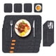 thumbnail image 1 of Juego De Manteles Individuales De Fieltro De 8 Piezas Con Posavasos Y Bolsas Para Utensilios, Tapete De Mesa Resistente Al Calor Para Proteger La Mesa De Comedor, Tapetes, 1 of 8