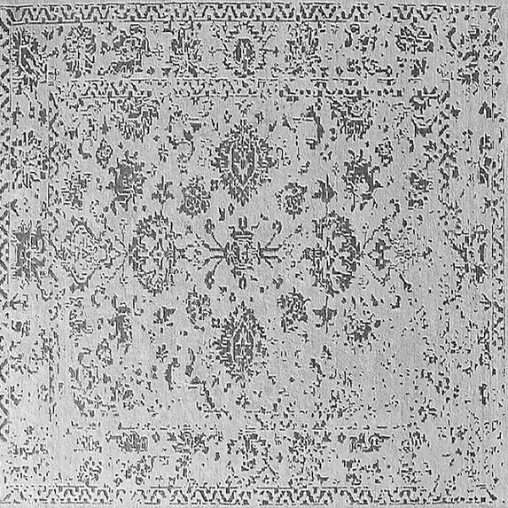 Ahgly Company Indoor Square Oriental Gray Industrial Area Rugs, 6' Square