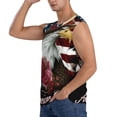 thumbnail image 3 of Bingfone Eagle With Hat And Roses Pattern Men's Tank Tops Workout Sleeveless Tee Shirts Running Beach Tanks for Men-Large, 3 of 7