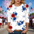 thumbnail image 2 of GEWSEY 250th Anniversary USA Shirt 250th America Shirt 3/4 Sleeve Womens Tops Patriotic Flag Eagle Print Tops 1776-2026 Tshirt Gifts (White, XL), 2 of 8