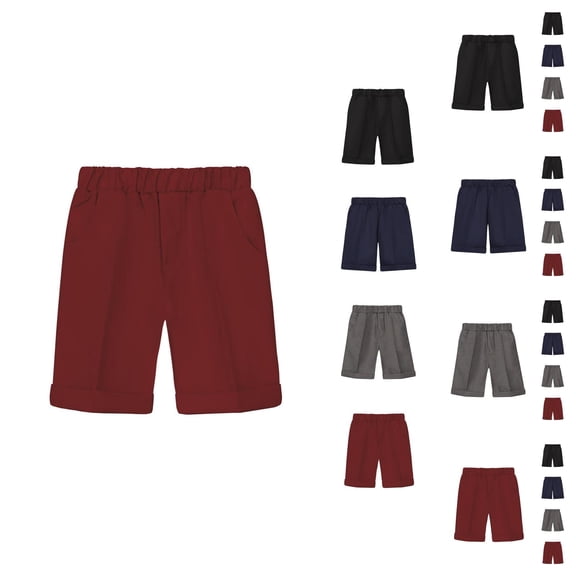 Boys Pants Boys Shorts Flat Front Performance Chino Stretch School Dress Casual Summer Clothes with Pockets for Kids