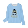 thumbnail image 4 of Little Girl Sweatshirts Size 6 Fashion Graphic Long Sleeve Casual Cotton Shirt 3-11T Kids Fall Pullover Top, Light Blue, 7 Years, 4 of 5