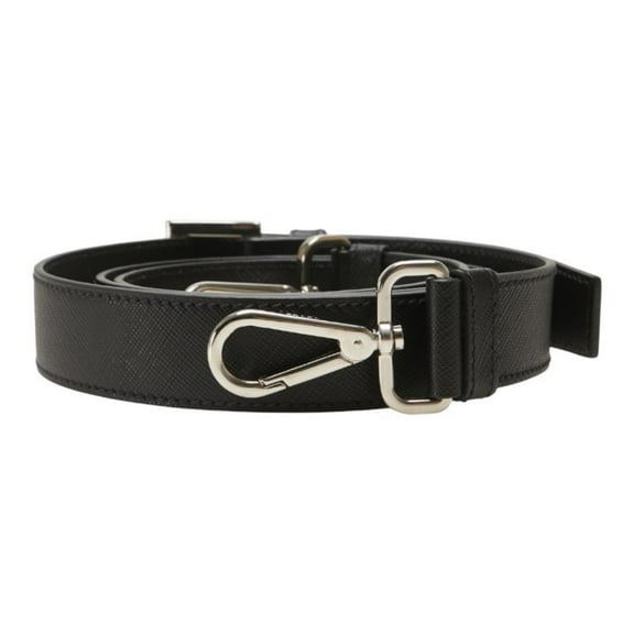 Pre-Owned Prada Logo Shoulder Strap in Black Saffiano Leather for Women (Good)