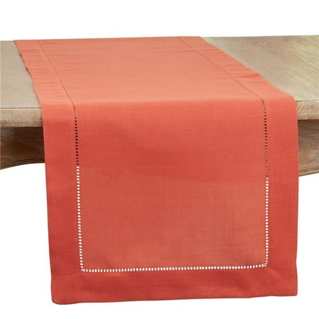 

Saro Lifestyle 6318.TC1690B 16 x 90 in. Table Runner with Hemstitched Border Terracotta