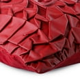 thumbnail image 2 of Pillow Covers, Decorative Red Designer Pillowcases 16x16 inch (40x40 cm), Faux Leather Cushion Cover, Solid Color, Knots, Textured, Leather, Modern Throw Pillow Covers - Rodeo Red, 2 of 2