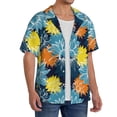 thumbnail image 4 of Vsdgher Sunflowers Print Men's Wrinkle Free Untucked Cuban Shirt Business Casual Button Down Shirts Short Sleeve Shirt, 4 of 7